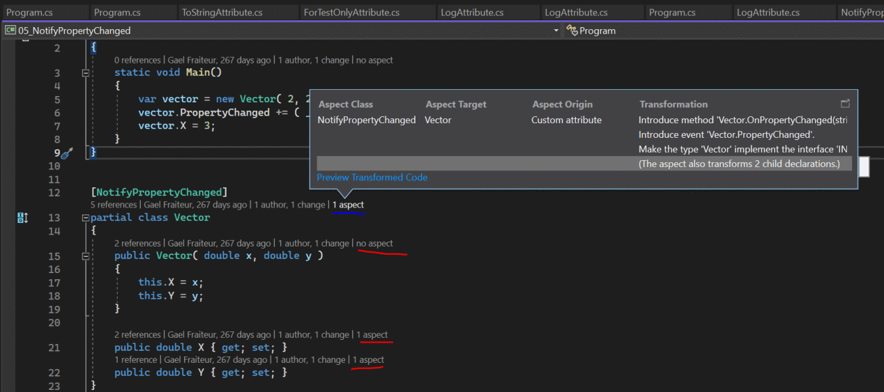 CodeLens screenshot